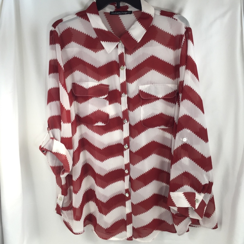 Madison Paige II semi sheer long sleeve blouse